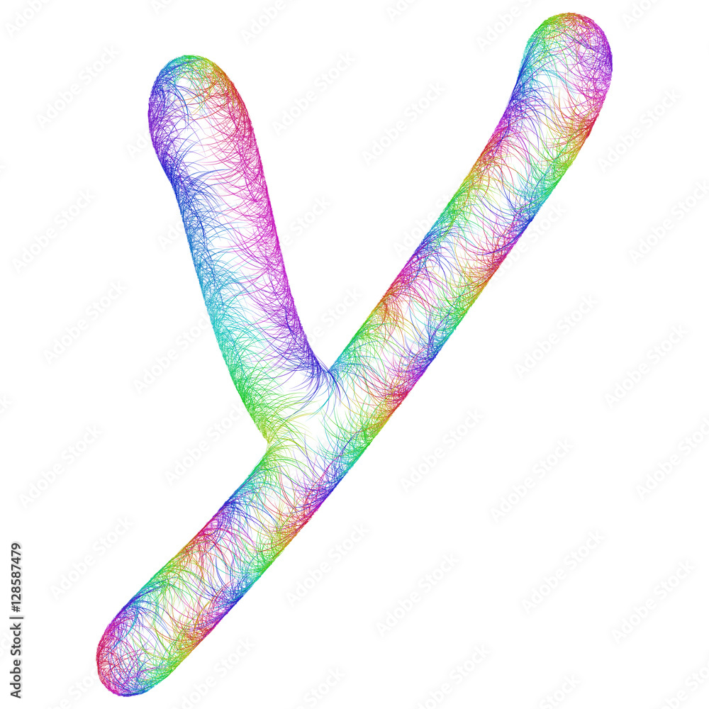 Rainbow sketch font design - letter Y Stock Vector | Adobe Stock