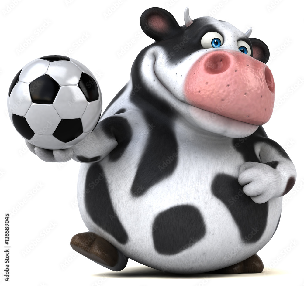 Naklejka premium Fun cow - 3D Illustration