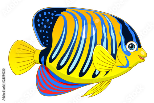 Cartoon regal angelfish