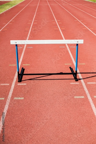 Hurdle on running track