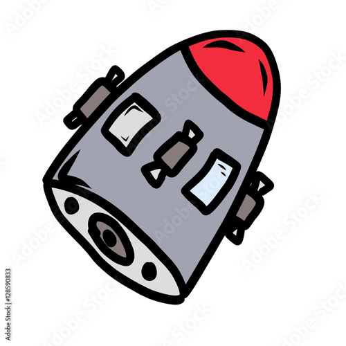 Cartoon of a space capsule