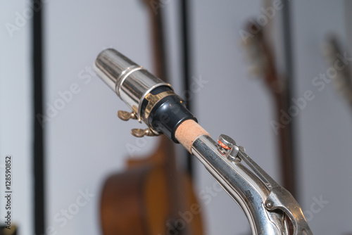 Saxophone. Part of saxophone close-up 