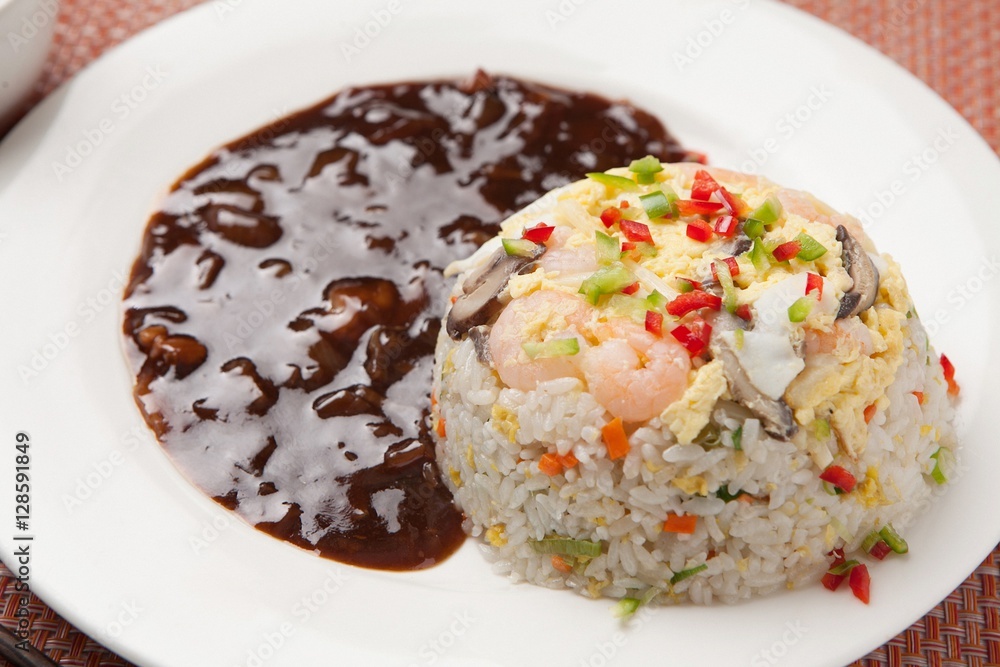 짜장 볶음밥, Jajjang bokkeumbap,  fried rice