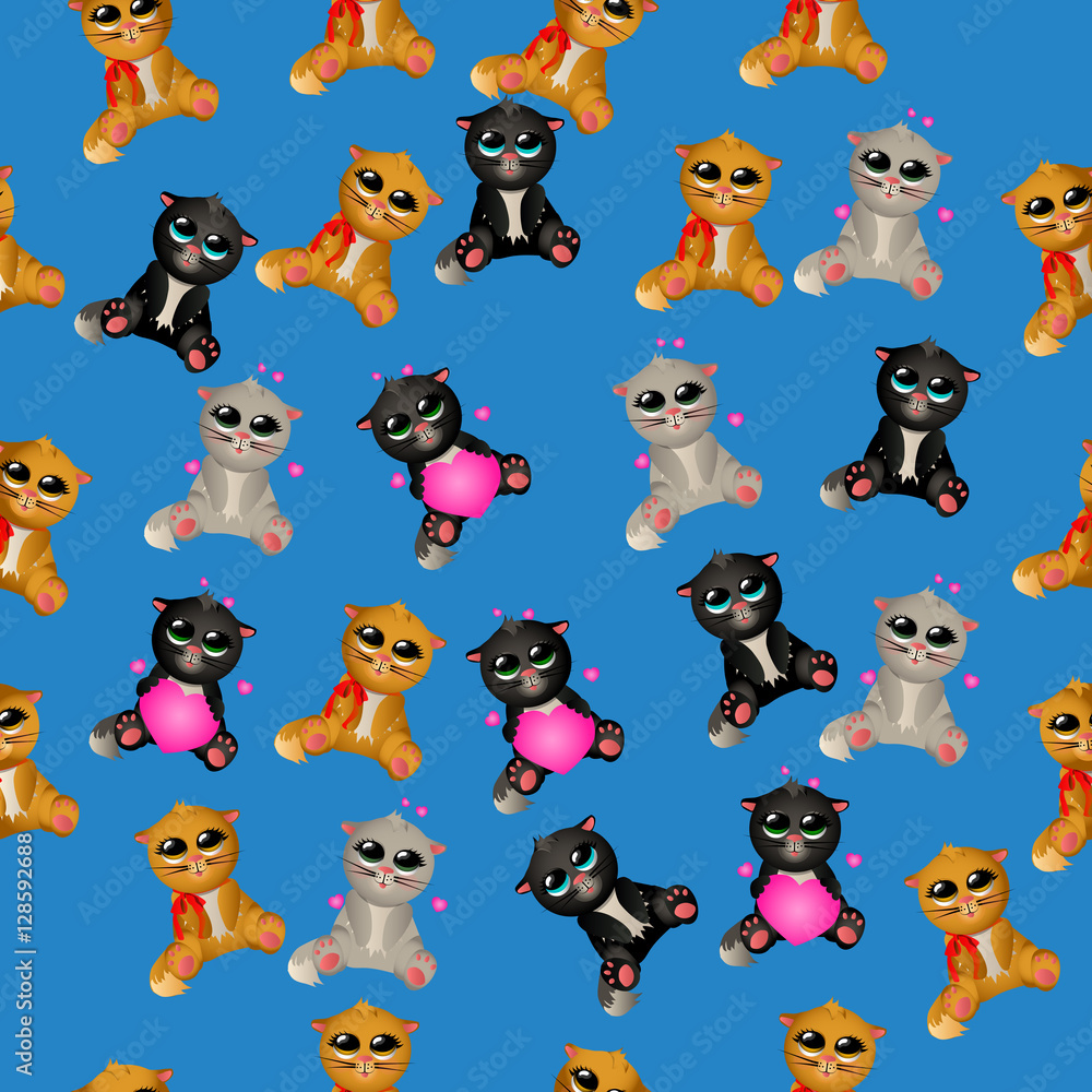 Naklejka premium Cute cat pattern
