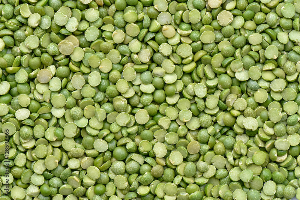 Prepared Green split peas for cooking and background Prepared Green split peas for cooking and background