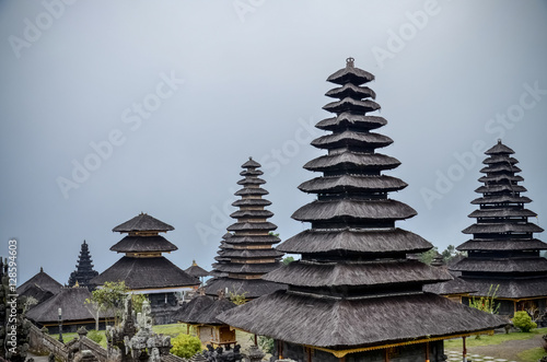 Pura Besakih temple with traditional black pagoda at Bali