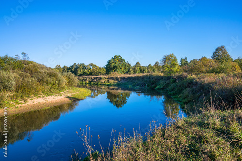 The suburbs of the Moscow city. River Kirzhach.