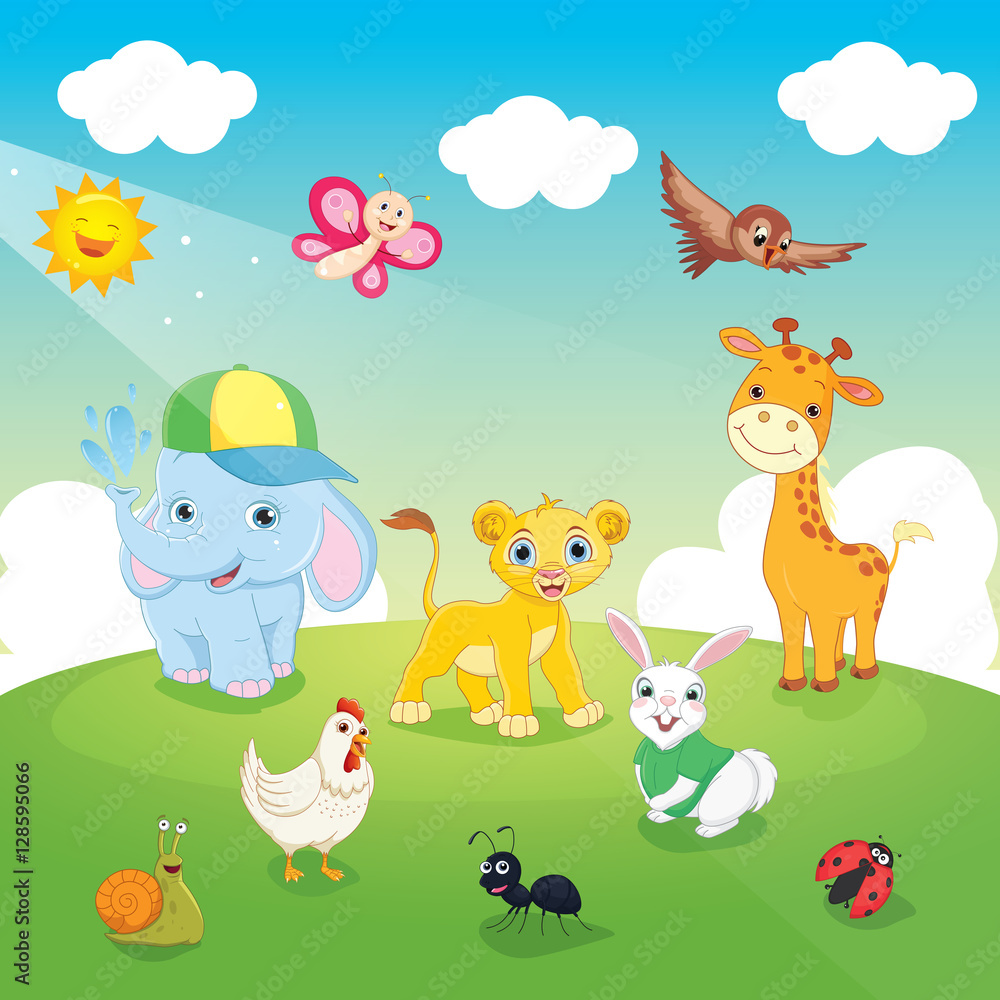 Vector Illustration Of Animals Vector Illustration Of Animals