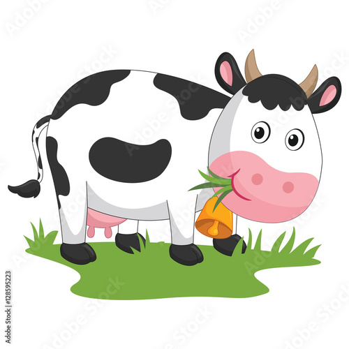 Vector Illustration Of Cartoon Cow