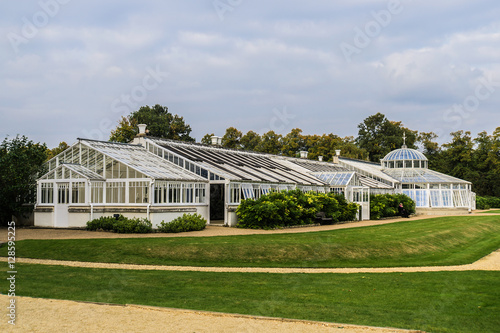 Conservatory. Park in Burlington Lane, Chiswick, London, England