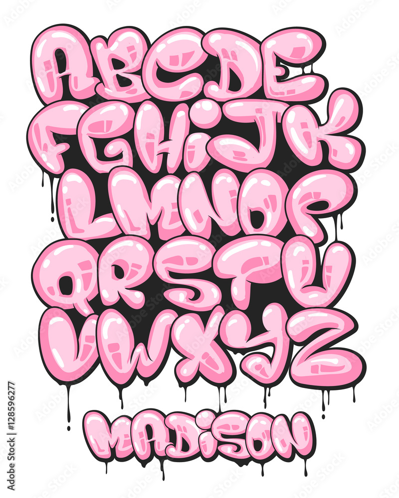 bubble letter graffiti alphabet