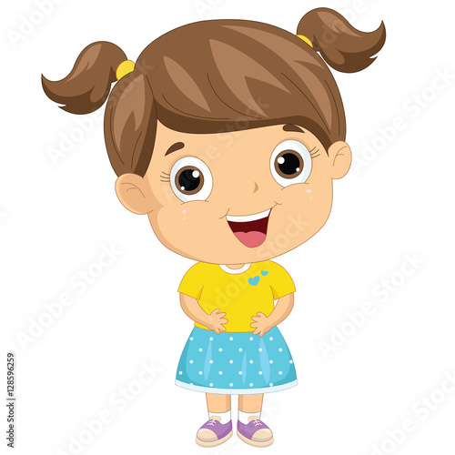 Vector Illustration Of A Little Girl