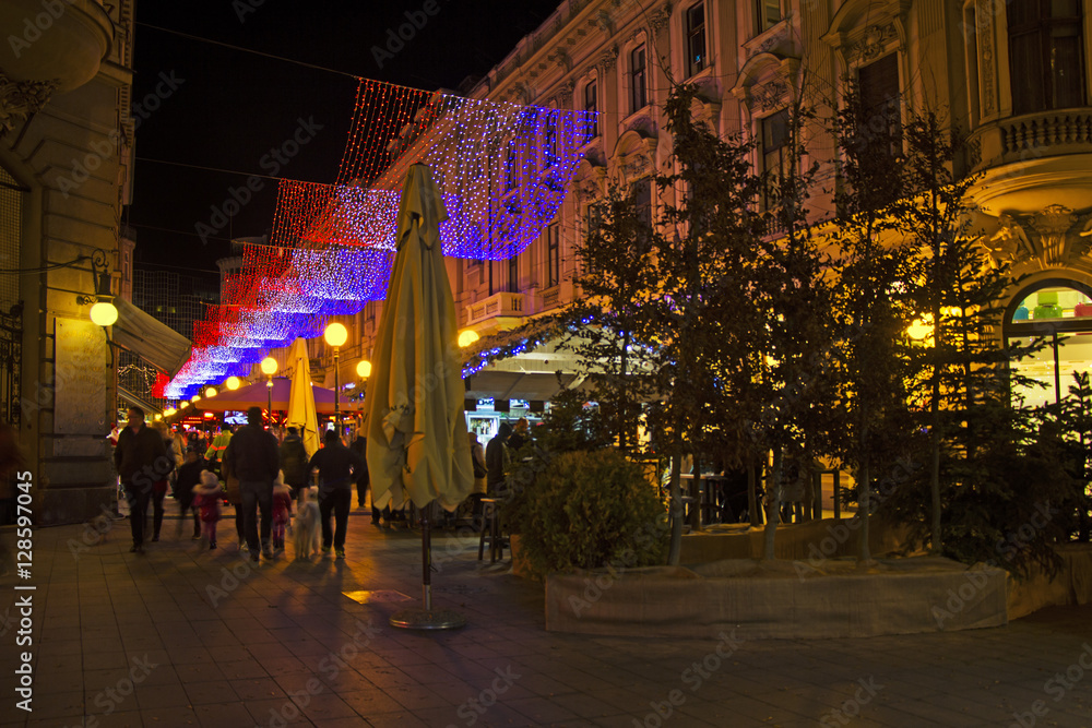Bogoviceva street in Zagreb advent evening capital of Croatia