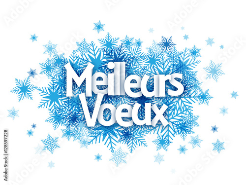 Carte "MEILLEURS VOEUX" avec flocons de neige