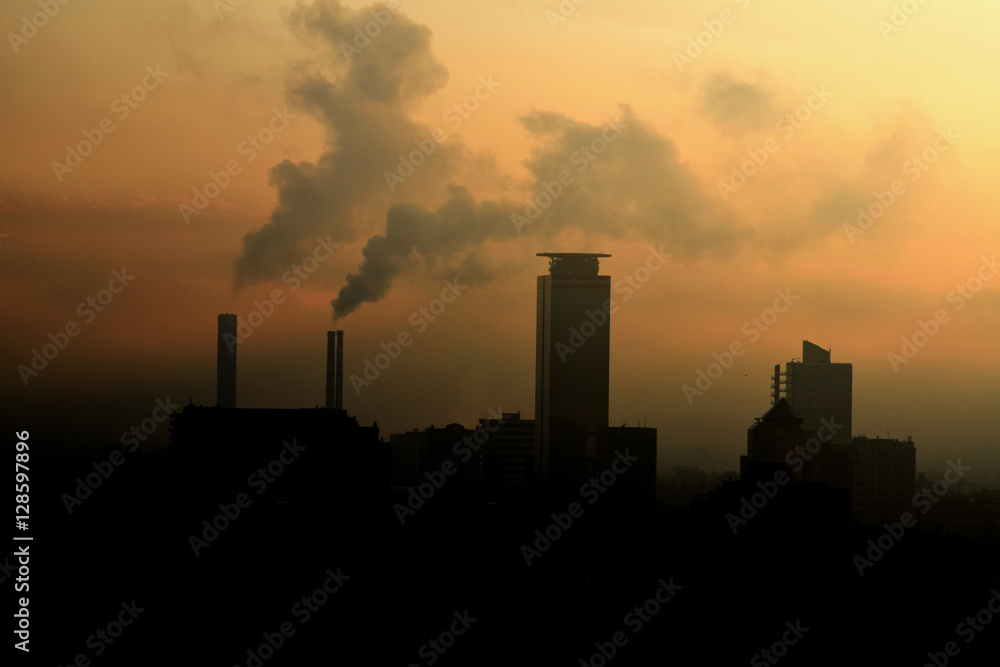 Urban pollution of an industrial city