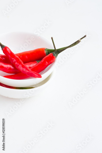 red pepper closeup on a white plate