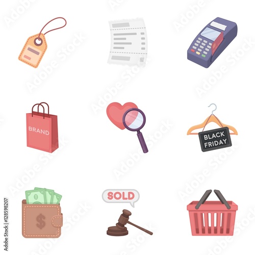 E-commerce set icons in cartoon style. Big collection of e-commerce vector symbol stock illustration