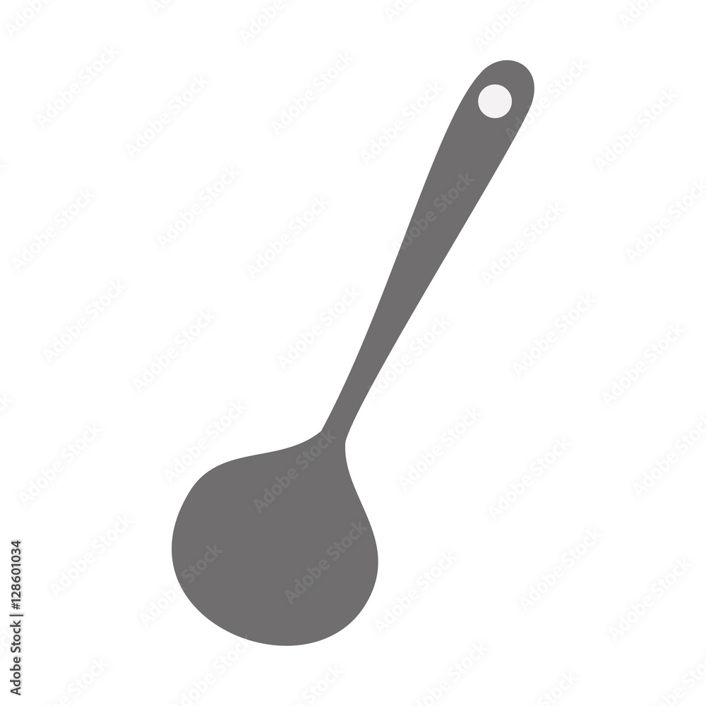 silhouette gray scale with soup ladle vector illustration silhouette gray scale with soup ladle vector illustration