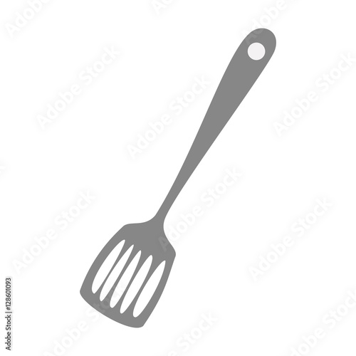 silhouette gray scale with frying spatula vector illustration