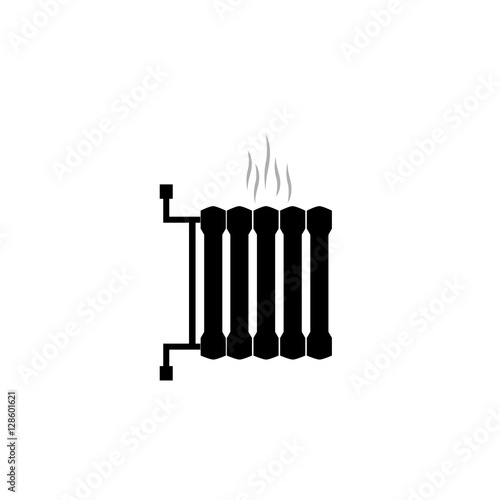 Heating radiator, black symbol. Central heating, 10 eps