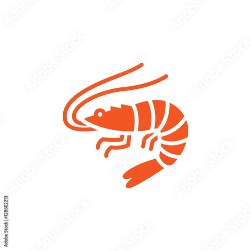 Shrimp, Prawn icon vector, filled flat sign, solid colorful pictogram isolated on white, logo illustration