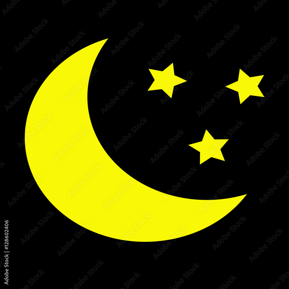 Moon with stars icon. Moon with stars icon.