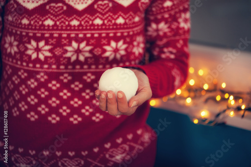 Female Making Snowball
