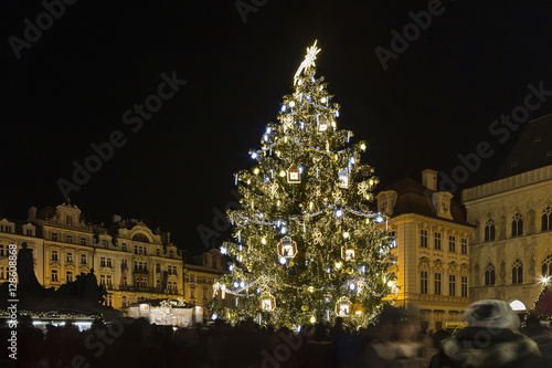 Old Town Square at Christmas time, Prague, Czech Republic