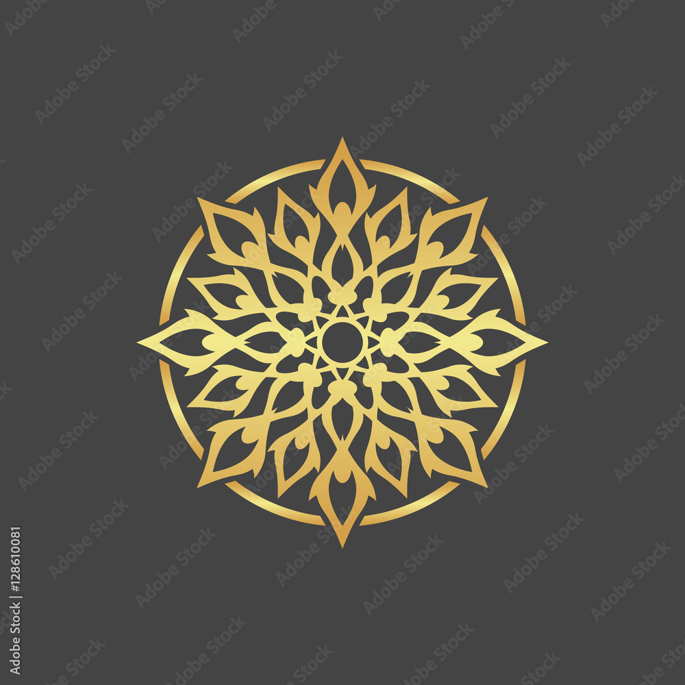 Abstract gold flower