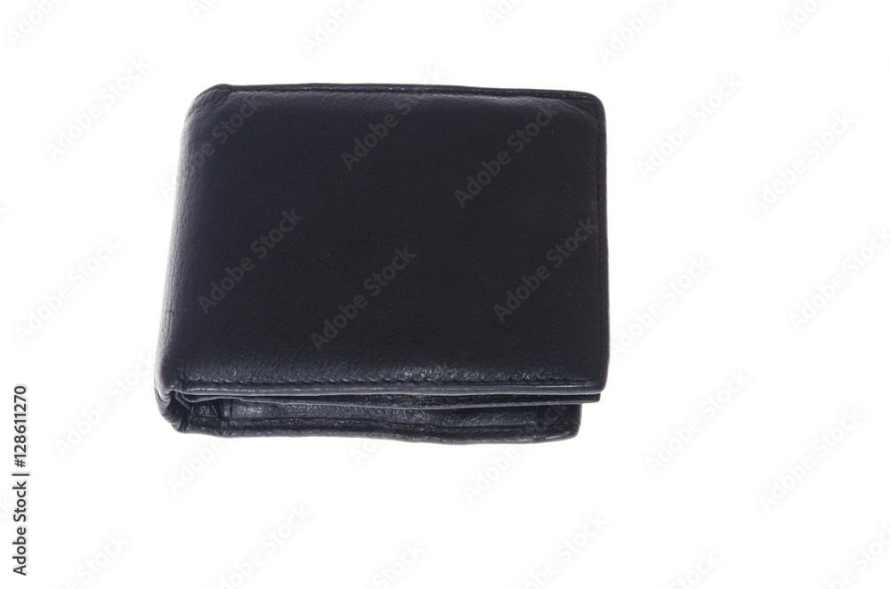 black leather wallet or purse for money on an isolated background black leather wallet or purse for money on an isolated background