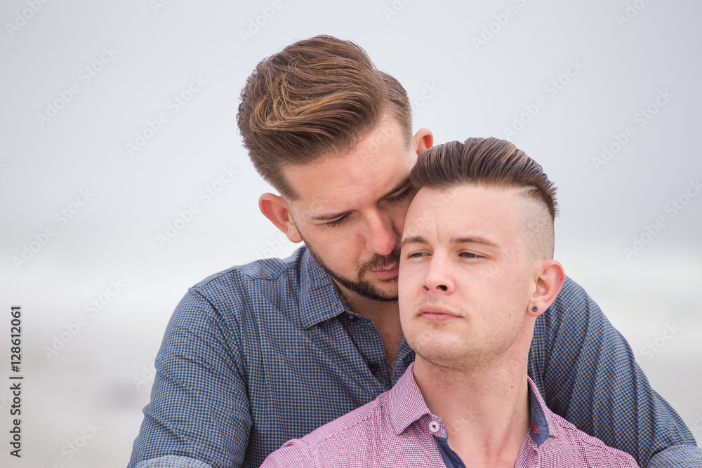 Close up image of a same sex or Gay male couple being loving and Close up image of a same sex or Gay male couple being loving and