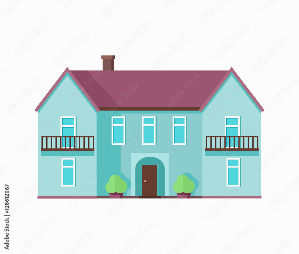 Happy House with Terrace Banner Poster Template. Happy House with Terrace Banner Poster Template.