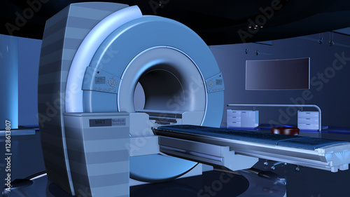 Φωτογραφία Mangnetresonanztomograph in einem futuristischen Röntgenraum
