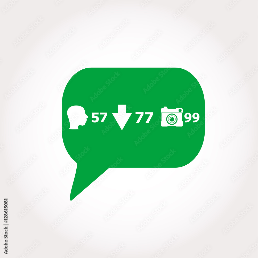 Fototapeta premium Like Counter Notification Icon, modern flat button, comment icons