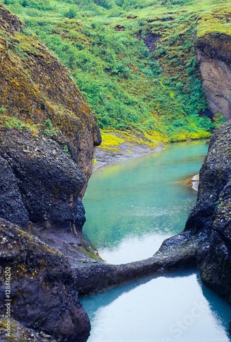 Brúarhlöð (White river canyon), Schlucht im Gletscherfluss Hvítá, Suðurland, Island, Europa photo