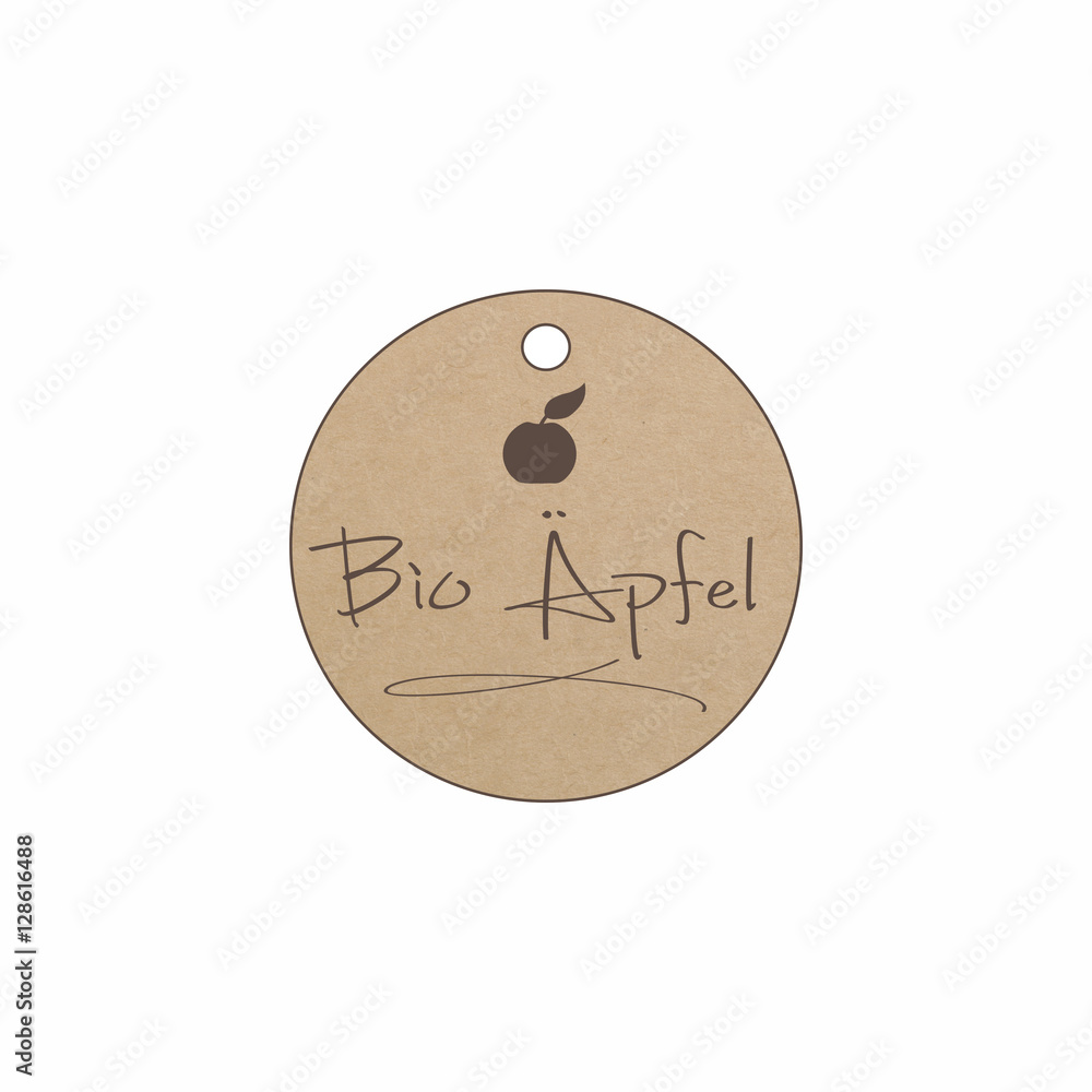 Obraz premium Etikett: Bio Äpfel