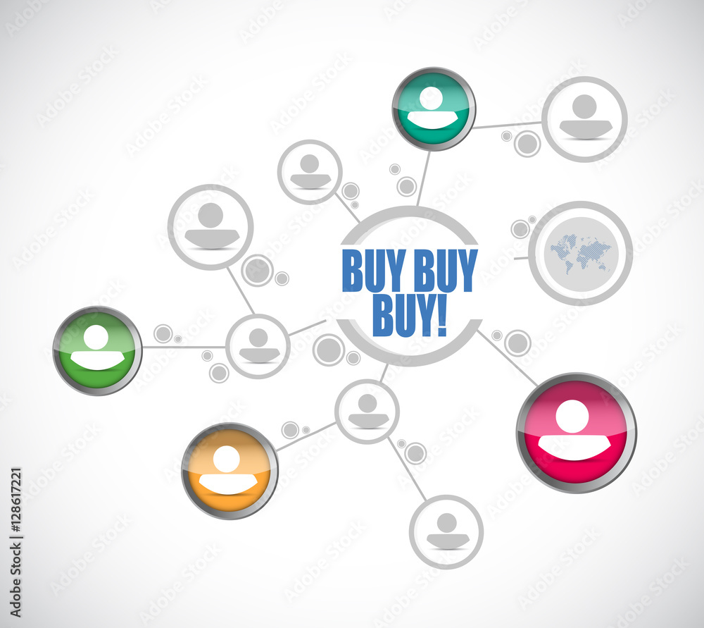buy buy buy people diagram sign concept