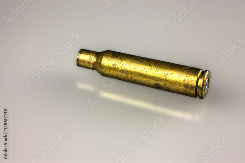 Rifle bullet case/Bullet case on plain background