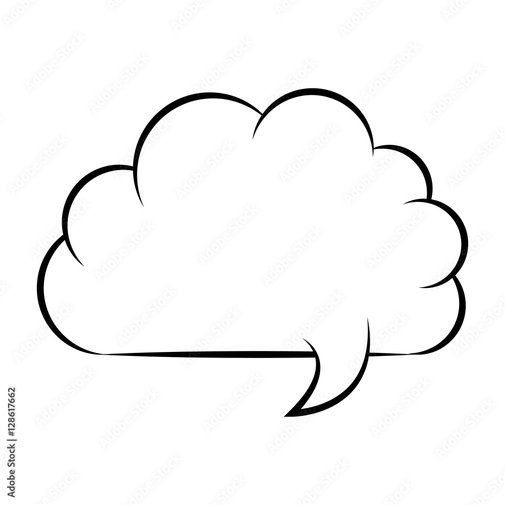 silhouette cloud callout with cumulus vector illustration