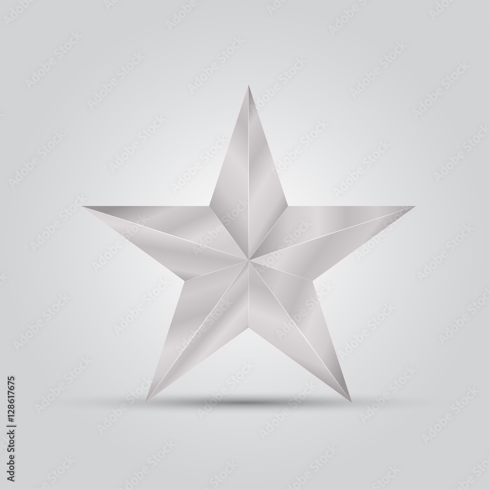 Silver star elegant on white background.Vector illustration Silver star elegant on white background.Vector illustration