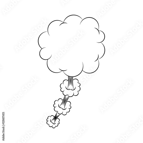 silhouette cloud callout with cumulus cloud vector illustration