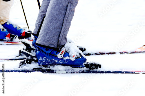 Close up of ski low angle