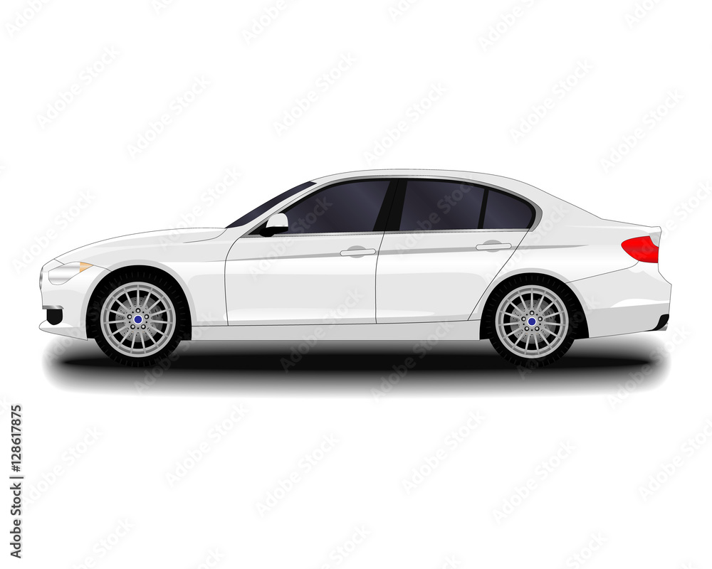 realistic car. sedan set realistic car. sedan set