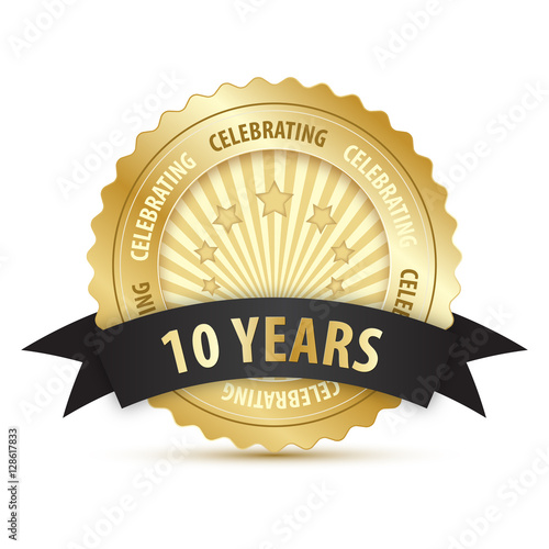 10 YEAR ANNIVERSARY Vector Icon