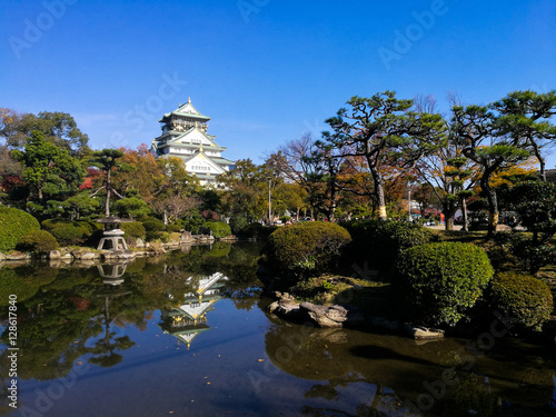 Osaka Castle at autumn, Japan