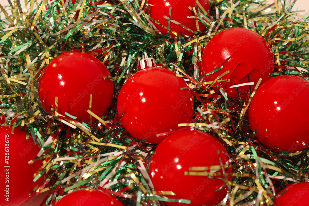 Christmas or New Year's red balls Christmas or New Year's red balls