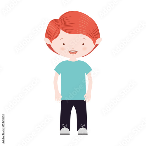 red hair boy with informal suit vector illustration