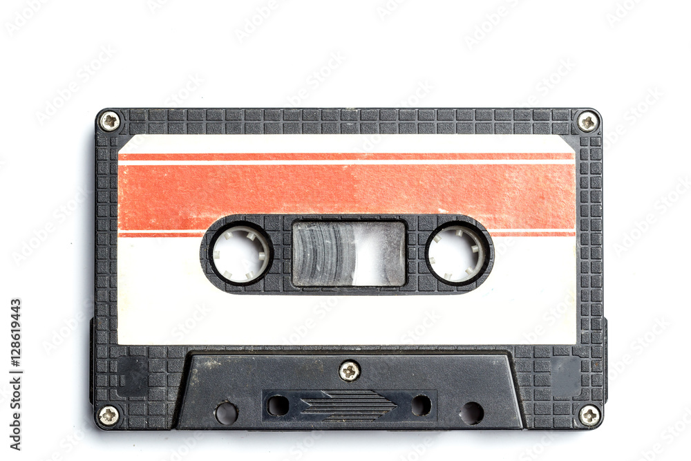 Fototapeta premium vintage cassette tape isolated white background