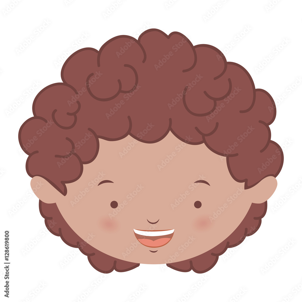 Fototapeta premium avatar front face brunette boy vector illustration