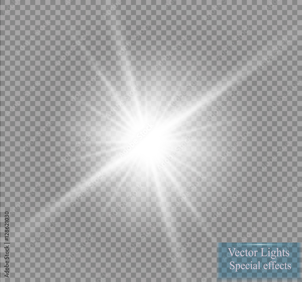 Glow light effect. Star burst with sparkles. Vector illustration
 - obrazy, fototapety, plakaty 
